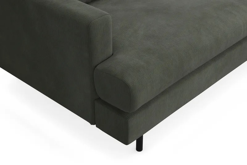 Menard Compact 3-personers Højrevendt L-formet Divansofa i Manchester - Mørkegrøn - Møbler - Sofaer - Sofa med chaiselong