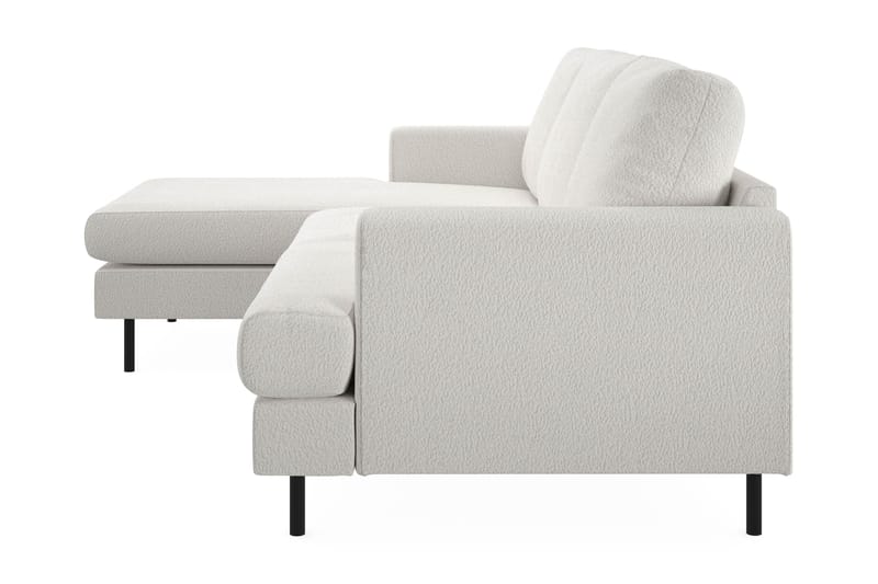 Menard Compact 3-personers Venstrevendt L-formet Divansofa i Bouclé - Hvid - Møbler - Sofaer - Sofa med chaiselong