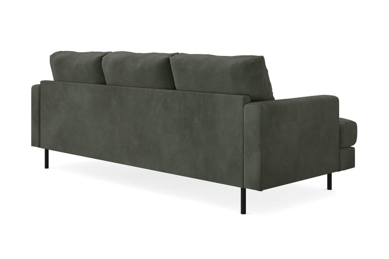Menard Compact 3-personers Højrevendt L-formet Divansofa i Manchester - Mørkegrøn - Møbler - Sofaer - Sofa med chaiselong