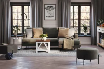 Menard Compact 3-personers Højrevendt L-formet Divansofa i Manchester - Mørkegrå - Møbler - Sofaer - Sofa med chaiselong