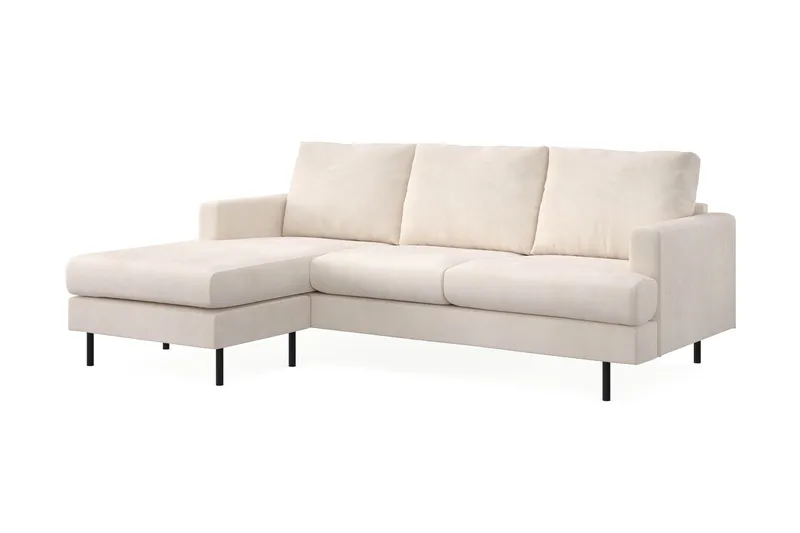 Menard Compact 3-personers Venstrevendt L-formet Divansofa i Manchester - Beige - Møbler - Sofaer - Sofa med chaiselong