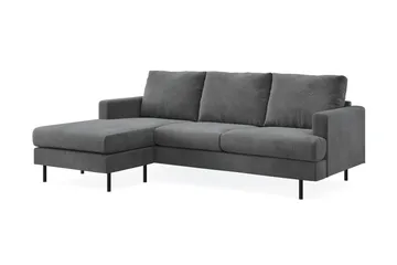 Menard Compact 3-personers Venstrevendt L-formet Divansofa i Manchester - Grå - Møbler - Sofaer - Sofa med chaiselong