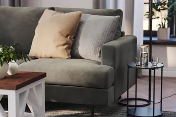 Menard Compact 3-personers Venstrevendt L-formet Divansofa i Manchester - Grå - Møbler - Sofaer - Sofa med chaiselong