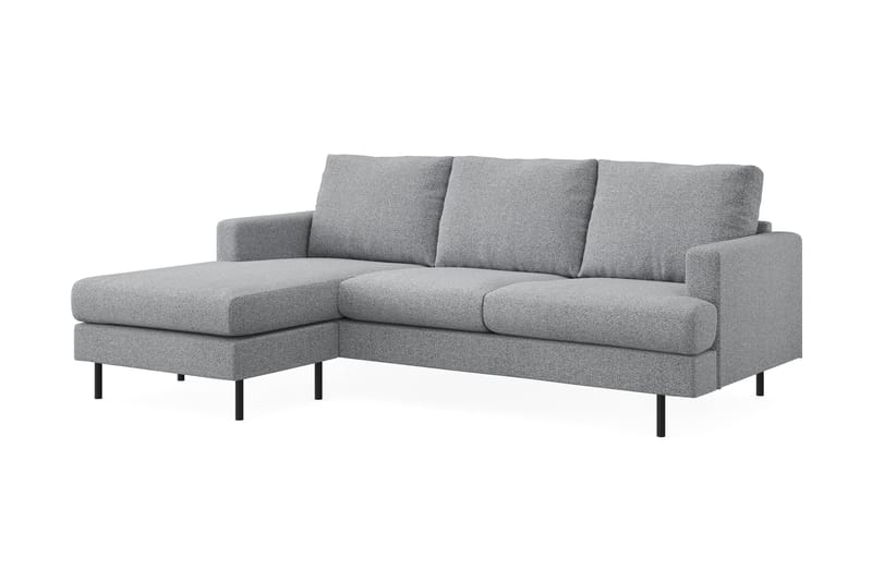 Menard Compact 3-personers Venstrevendt L-formet Divansofa i Stof - Grå - Møbler - Sofaer - Sofa med chaiselong