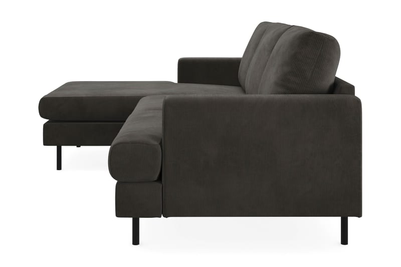 Menard Compact 3-personers Venstrevendt L-formet Divansofa i Manchester - Mørkegrå - Møbler - Sofaer - Sofa med chaiselong