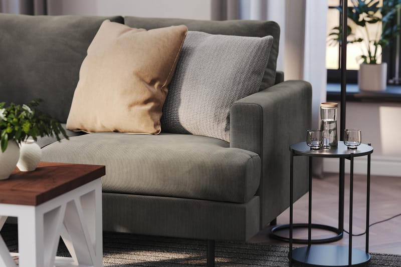 Menard Compact 3-personers Venstrevendt L-formet Divansofa i Manchester - Grå - Møbler - Sofaer - Sofa med chaiselong