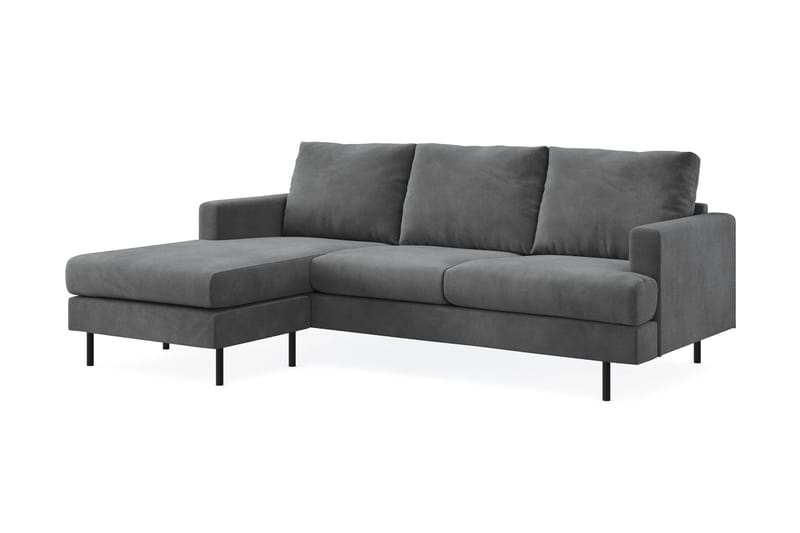 Menard Compact 3-personers Venstrevendt L-formet Divansofa i Manchester - Grå - Møbler - Sofaer - Sofa med chaiselong