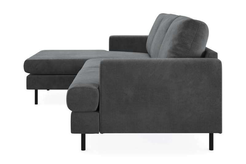 Menard Compact 3-personers Venstrevendt L-formet Divansofa i Manchester - Grå - Møbler - Sofaer - Sofa med chaiselong