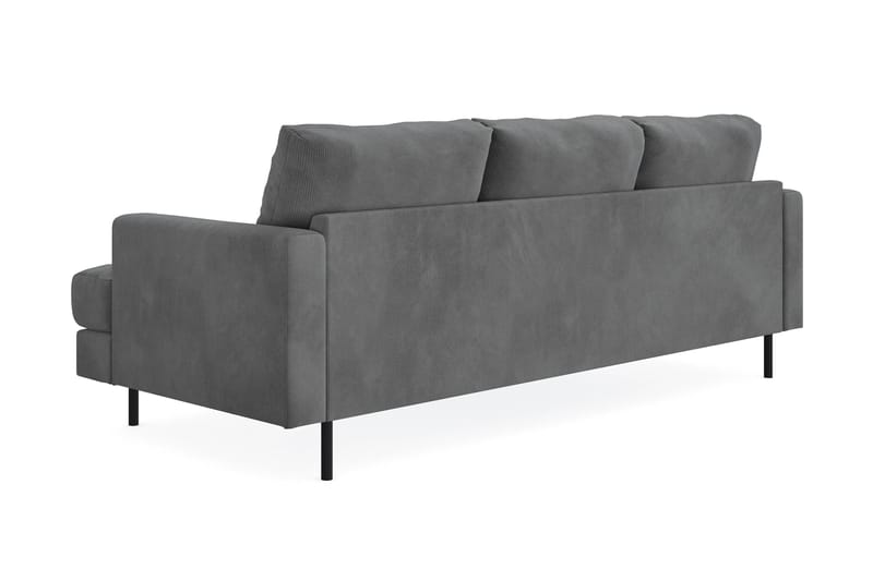 Menard Compact 3-personers Venstrevendt L-formet Divansofa i Manchester - Grå - Møbler - Sofaer - Sofa med chaiselong