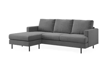 Menard Compact 3-personers Venstrevendt L-formet Divansofa i Stof - Mørkegrå - Møbler - Sofaer - Sofa med chaiselong