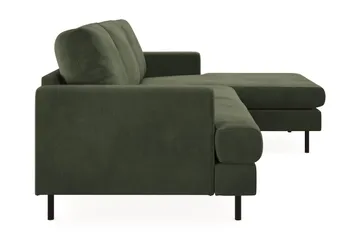 Menard Compact 3-personers Højrevendt L-formet Divansofa i Manchester - Grøn - Møbler - Sofaer - Sofa med chaiselong
