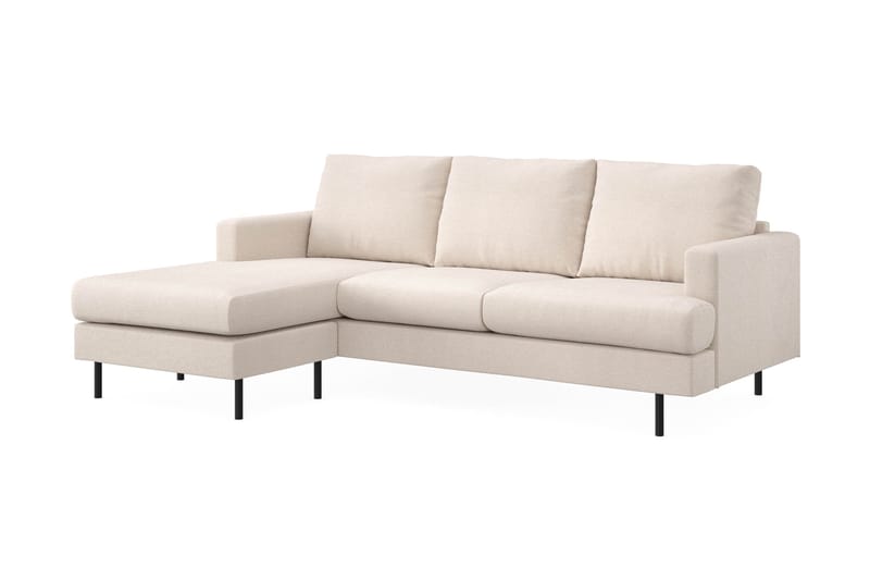 Menard Compact 3-personers Venstrevendt L-formet Divansofa i Stof - Beige - Møbler - Sofaer - Sofa med chaiselong