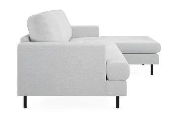 Menard Compact 3-personers Højrevendt L-formet Divansofa i Stof - Lysegrå - Møbler - Sofaer - Sofa med chaiselong