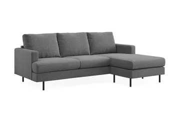 Menard Compact 3-personers Højrevendt L-formet Divansofa i Stof - Mørkegrå - Møbler - Sofaer - Sofa med chaiselong