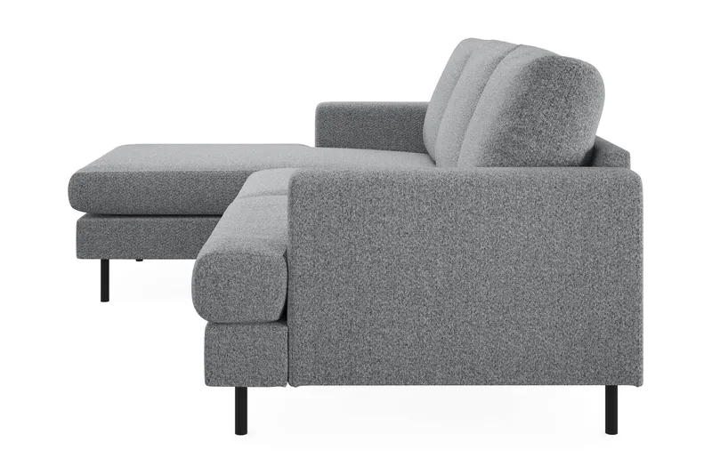 Menard Compact 3-personers Venstrevendt L-formet Divansofa i Stof - Grå - Møbler - Sofaer - Sofa med chaiselong