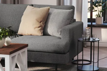 Menard Compact 3-personers Venstrevendt L-formet Divansofa i Stof - Mørkegrå - Møbler - Sofaer - Sofa med chaiselong
