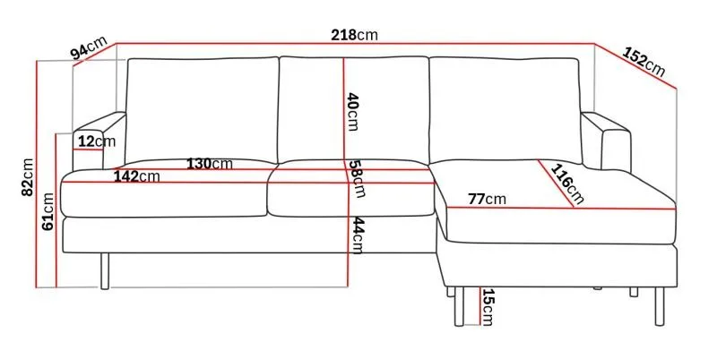 Menard Compact 3-personers Højrevendt L-formet Divansofa i Fløjl - Cremehvid - Møbler - Sofaer - Sofa med chaiselong