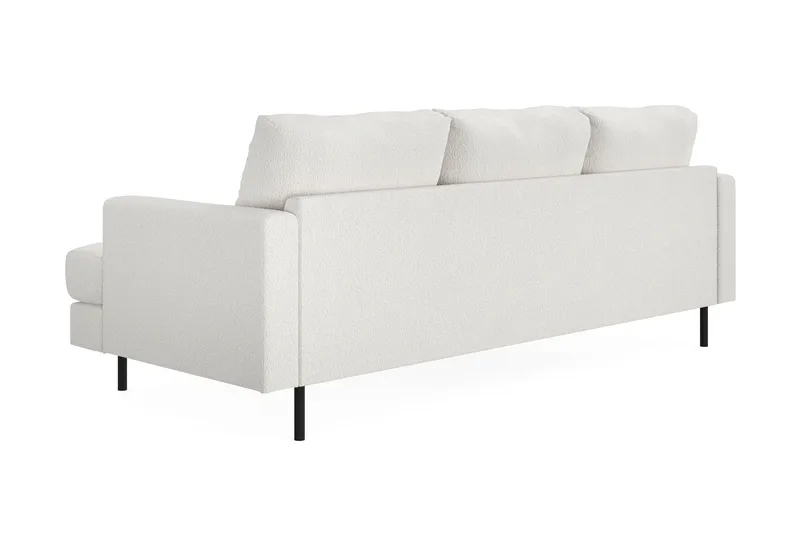 Menard Compact 3-personers Venstrevendt L-formet Divansofa i Bouclé - Hvid - Møbler - Sofaer - Sofa med chaiselong