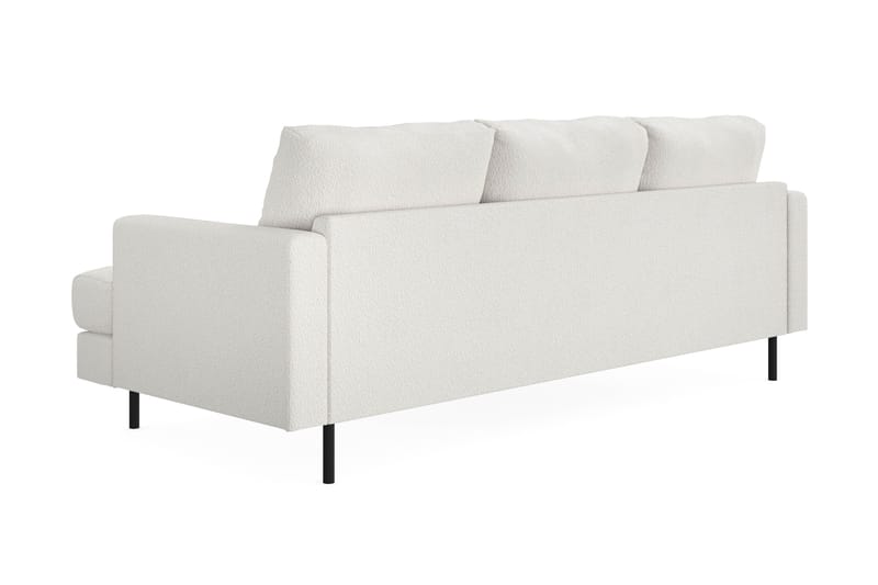 Menard Compact 3-personers Venstrevendt L-formet Divansofa i Bouclé - Hvid - Møbler - Sofaer - Sofa med chaiselong