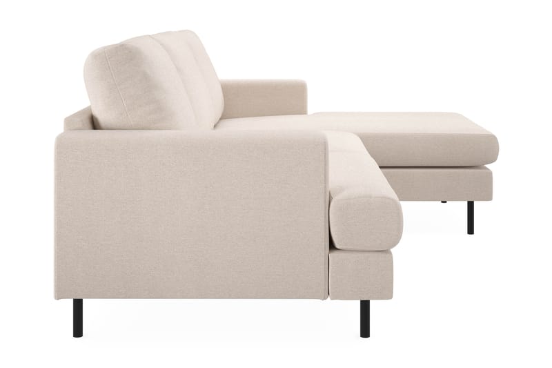 Menard Compact 3-personers Højrevendt L-formet Divansofa i Stof - Beige - Møbler - Sofaer - Sofa med chaiselong