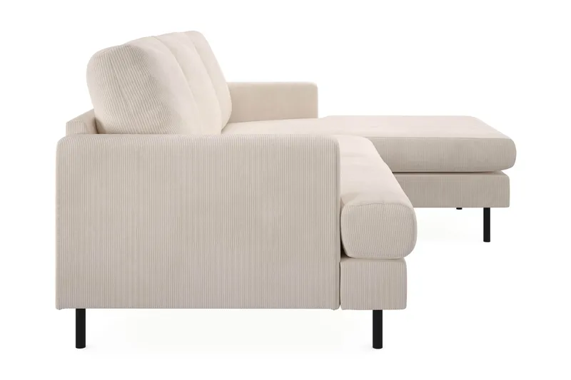 Menard Compact 3-personers Højrevendt L-formet Divansofa i Manchester - Beige - Møbler - Sofaer - Sofa med chaiselong