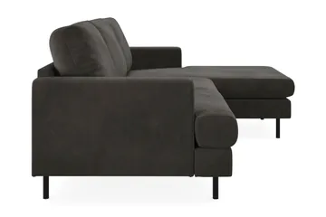 Menard Compact 3-personers Højrevendt L-formet Divansofa i Manchester - Mørkegrå - Møbler - Sofaer - Sofa med chaiselong