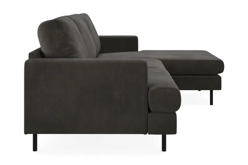 Menard Compact 3-personers Højrevendt L-formet Divansofa i Manchester - Mørkegrå - Møbler - Sofaer - Sofa med chaiselong