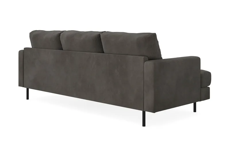 Menard Compact 3-personers Højrevendt L-formet Divansofa i Manchester - Mørkegrå - Møbler - Sofaer - Sofa med chaiselong