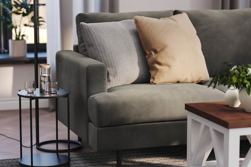 Menard Compact 3-personers Højrevendt L-formet Divansofa i Manchester - Grå - Møbler - Sofaer - Sofa med chaiselong