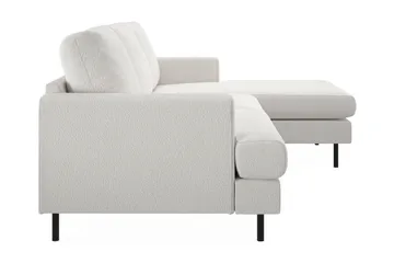 Menard Compact 3-personers Højrevendt L-formet Divansofa i Bouclé - Hvid - Møbler - Sofaer - Sofa med chaiselong