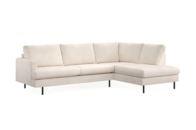Menard Compact 4-personers Højrevendt L-formet Chaiselongsofa i Manchester - Beige - Møbler - Sofaer - Sofa med chaiselong