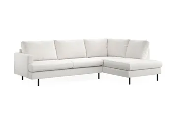 Menard Compact 4-personers Højrevendt L-formet Chaiselongsofa i Bouclé - Hvid - Møbler - Sofaer - Sofa med chaiselong