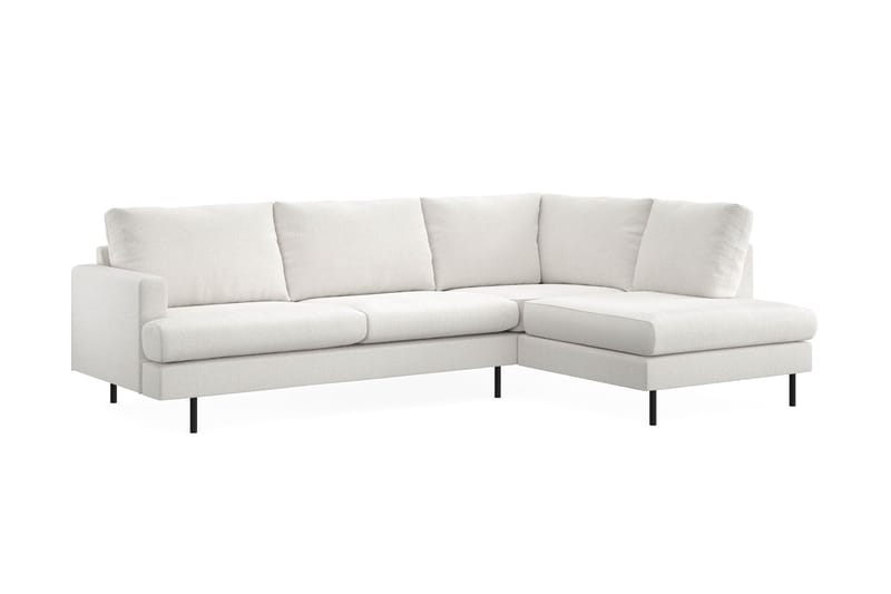 Menard Compact 4-personers Højrevendt L-formet Chaiselongsofa i Bouclé - Hvid - Møbler - Sofaer - Sofa med chaiselong