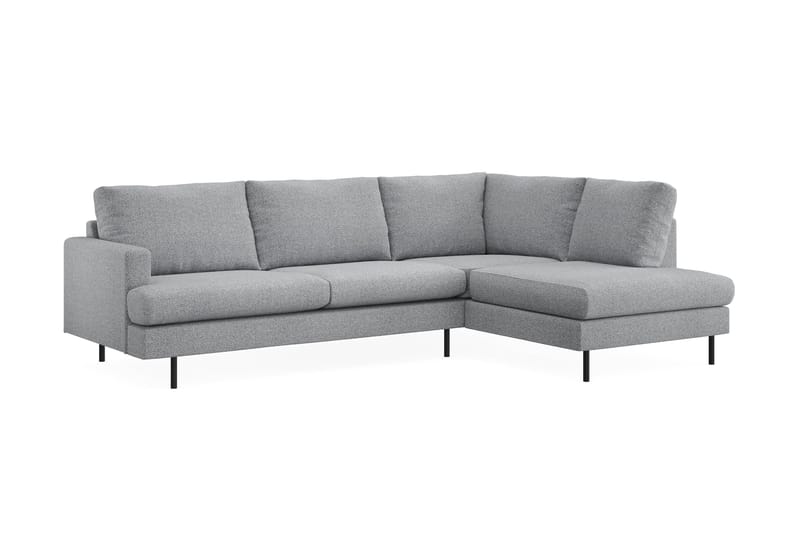 Menard Compact 4-personers Højrevendt L-formet Chaiselongsofa i Stof - Grå - Møbler - Sofaer - Sofa med chaiselong