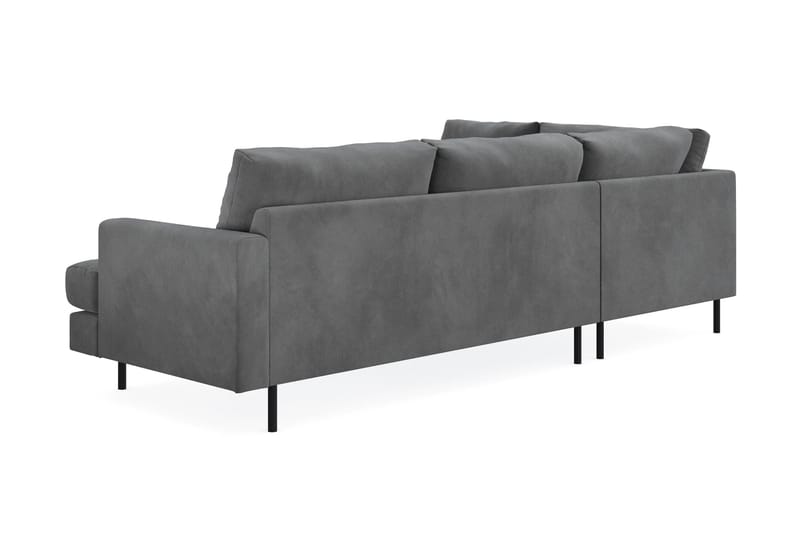 Menard Compact 4-personers Venstrevendt L-formet Chaiselongsofa i Manchester - Grå - Møbler - Sofaer - Sofa med chaiselong