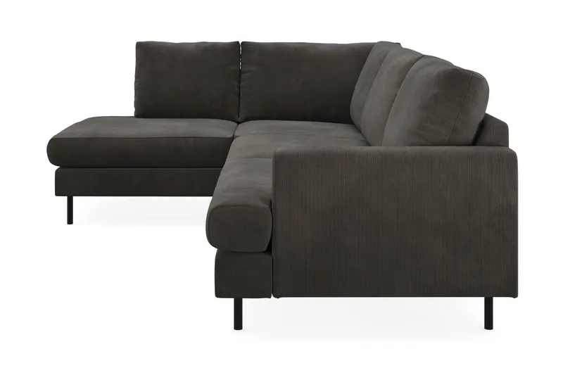 Menard Compact 4-personers Venstrevendt L-formet Chaiselongsofa i Manchester - Mørkegrå - Møbler - Sofaer - Sofa med chaiselong