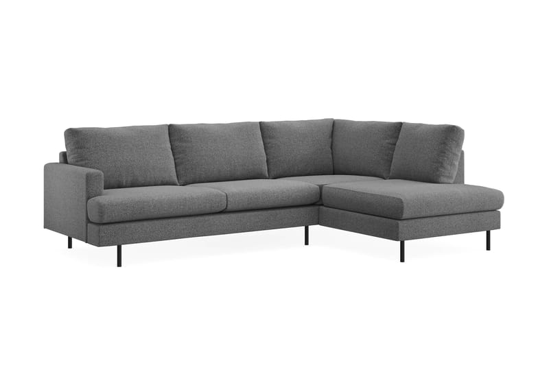 Menard Compact 4-personers Højrevendt L-formet Chaiselongsofa i Stof - Mørkegrå - Møbler - Sofaer - Sofa med chaiselong