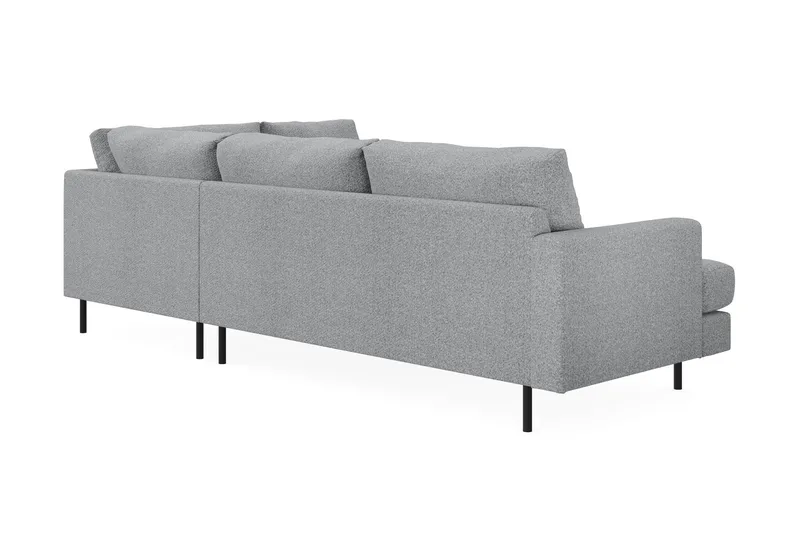 Menard Compact 4-personers Højrevendt L-formet Chaiselongsofa i Stof - Grå - Møbler - Sofaer - Sofa med chaiselong