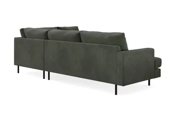 Menard Compact 4-personers Højrevendt L-formet Chaiselongsofa i Manchester - Mørkegrøn - Møbler - Sofaer - Sofa med chaiselong