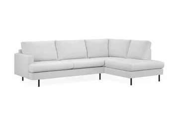 Menard Compact 4-personers Højrevendt L-formet Chaiselongsofa i Stof - Lysegrå - Møbler - Sofaer - Sofa med chaiselong