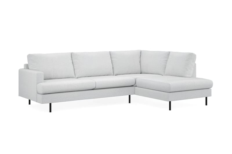 Menard Compact 4-personers Højrevendt L-formet Chaiselongsofa i Stof - Lysegrå - Møbler - Sofaer - Sofa med chaiselong