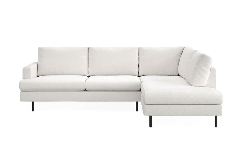 Menard Compact 4-personers Højrevendt L-formet Chaiselongsofa i Bouclé - Hvid - Møbler - Sofaer - Sofa med chaiselong