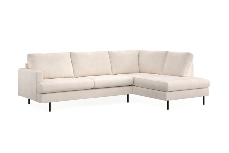 Menard Compact 4-personers Højrevendt L-formet Chaiselongsofa i Manchester - Beige - Møbler - Sofaer - Sofa med chaiselong
