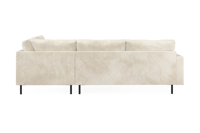 Menard Compact 4-personers Højrevendt L-formet Chaiselongsofa i Fløjl - Cremehvid - Møbler - Sofaer - Sofa med chaiselong