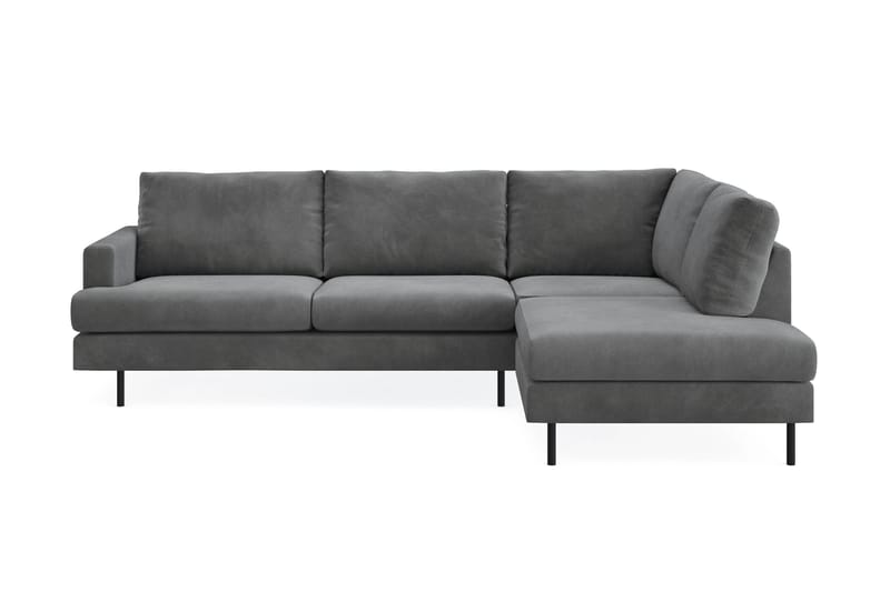 Menard Compact 4-personers Højrevendt L-formet Chaiselongsofa i Manchester - Grå - Møbler - Sofaer - Sofa med chaiselong