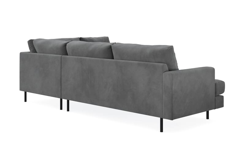Menard Compact 4-personers Højrevendt L-formet Chaiselongsofa i Manchester - Grå - Møbler - Sofaer - Sofa med chaiselong