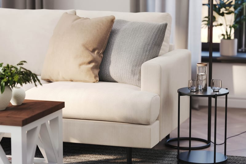 Menard Compact 4-personers Venstrevendt L-formet Chaiselongsofa i Manchester - Beige - Møbler - Sofaer - Sofa med chaiselong