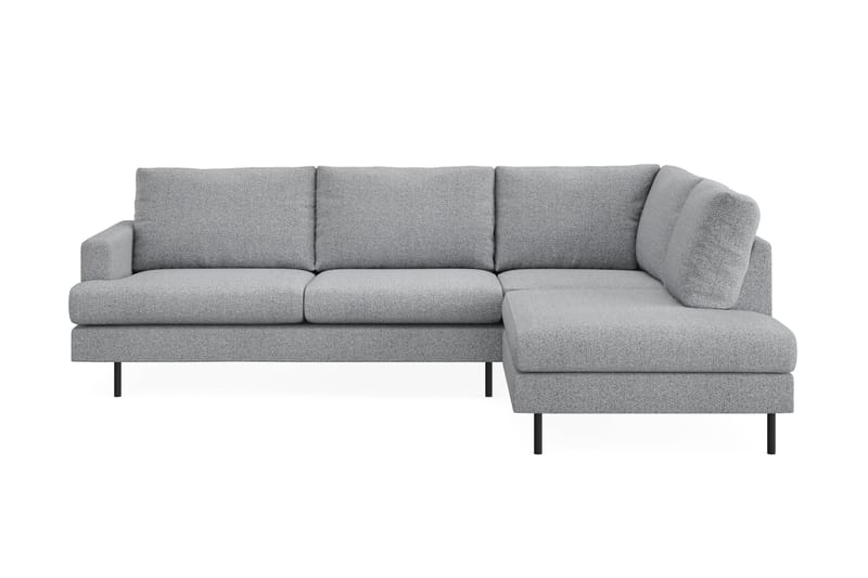 Menard Compact 4-personers Højrevendt L-formet Chaiselongsofa i Stof - Grå - Møbler - Sofaer - Sofa med chaiselong