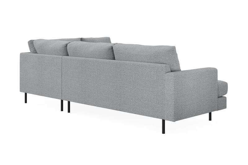 Menard Compact 4-personers Højrevendt L-formet Chaiselongsofa i Stof - Grå - Møbler - Sofaer - Sofa med chaiselong