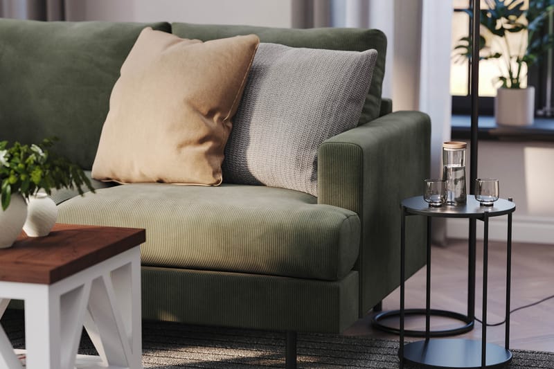 Menard Compact 4-personers Venstrevendt L-formet Chaiselongsofa i Manchester - Mørkegrøn - Møbler - Sofaer - Sofa med chaiselong